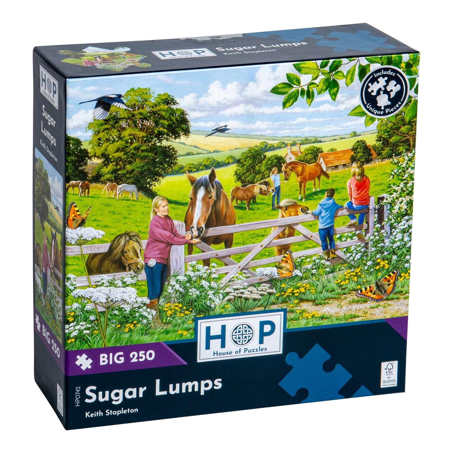 The House of Puzzles Sugar Lumps Jigsaw - Big 250 Piece Jigsaws For Adults & Kids, Extra Large Pieces, Artist Illustrated, Scenic Landscape, Deluxe Puzzle Gifts