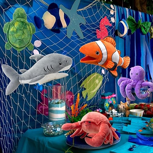 Miniatura 6 de Marioneta de cangrejo de mano, marioneta de cangrejo de 13 pulgadas para niños, marioneta de peluche realista, marioneta de cangrejo con boca