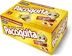 PAÇOQUITA QUADRADA EMBALADA DISPLAY DE 1KG COM 50 UNIDADES DE 20G