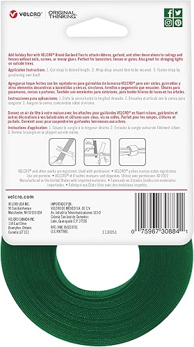 Miniatura 7 de VELCRO Brand Corbatas de guirnalda navideñas  Guirnaldas colgantes luces o coronas  Para barandillas barandillas escaleras o postes de lámpara