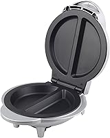 Brentwood TS-255 Non-Stick Electric Omelet Maker - 2 Fluffy Omelets in 10 Min, Easy Clean Silver Appliance