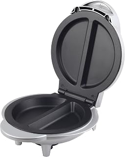 Brentwood TS-255 Non-Stick Electric Omelet Maker - 2 Fluffy Omelets in 10 Min, Easy Clean Silver Appliance
