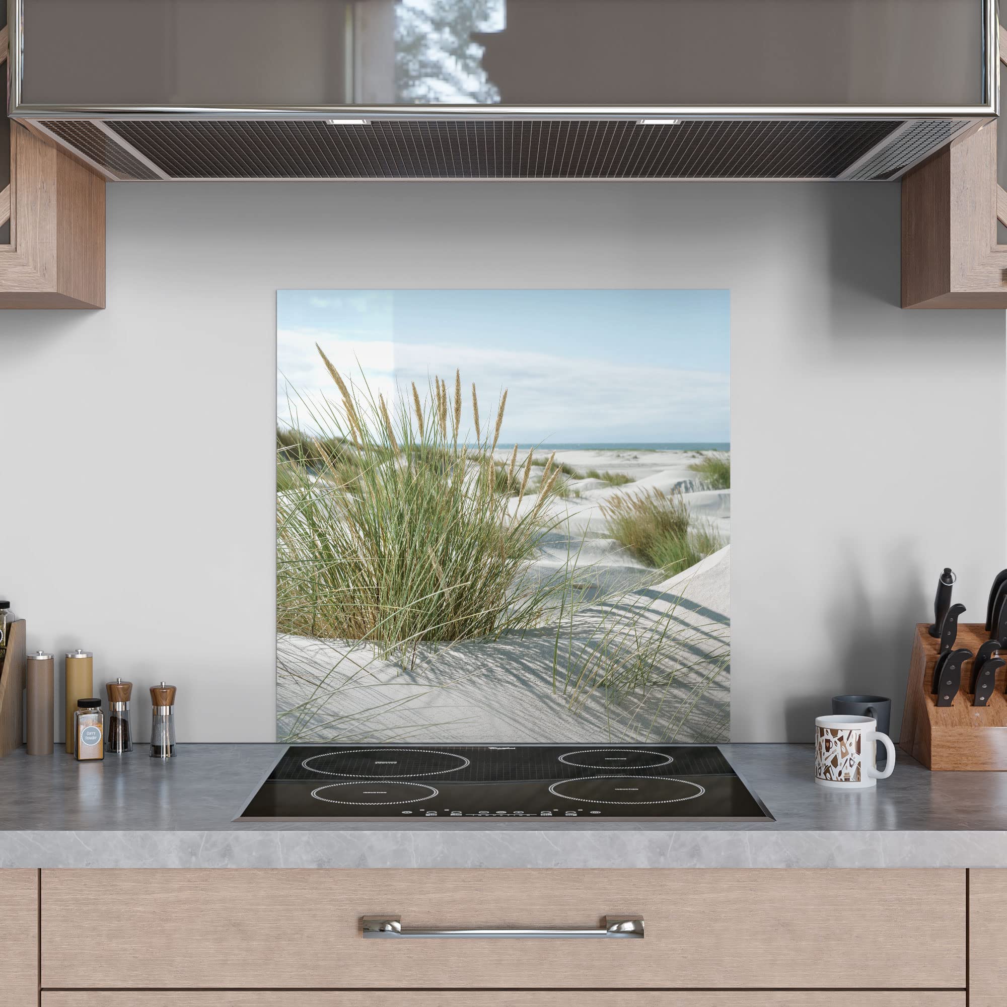 Crédence De Cuisine En Verre Tulup 120x60 Cm - Thème Pont De L'Architecture, Bleu Et Marron