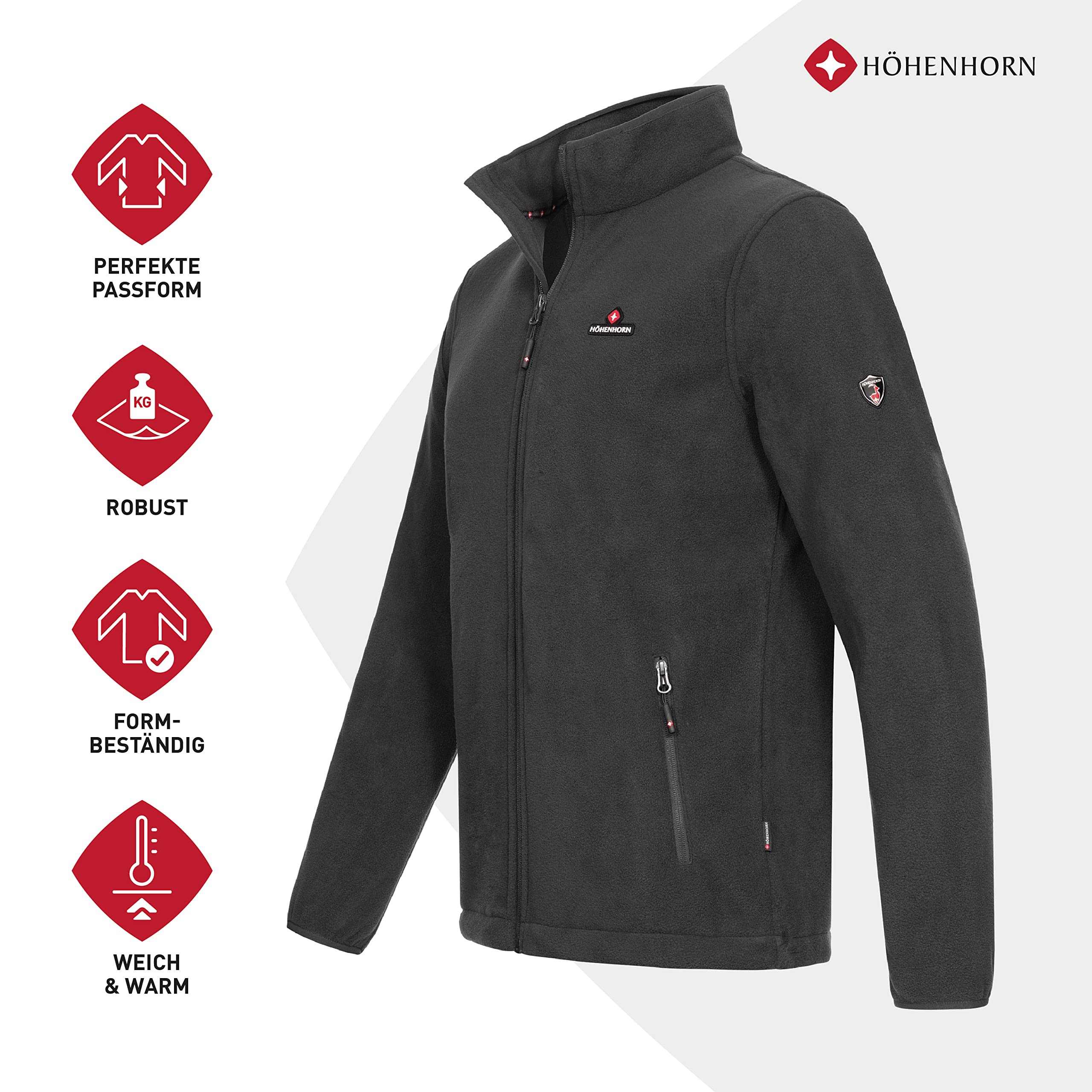 Höhenhorn Badus Chaqueta polar para hombre Cremallera completa Senderismo al aire libre Senderismo