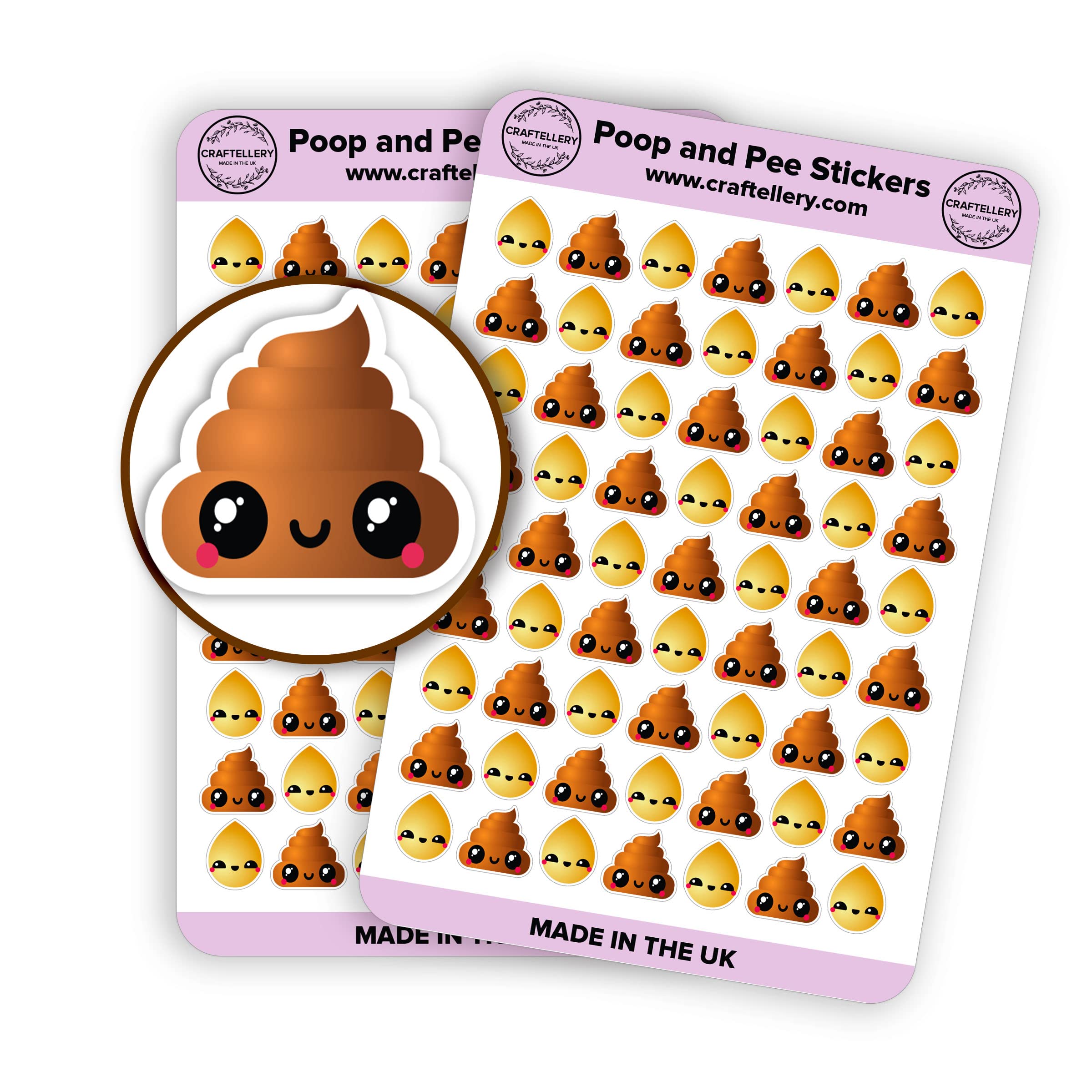 63 Cute Poop and Pee Stickers, Cute Stickers, Poop, Pee, Excreted Mater, Poop and Pee Sticker Pack, Planner Sticker, Scrapbooking