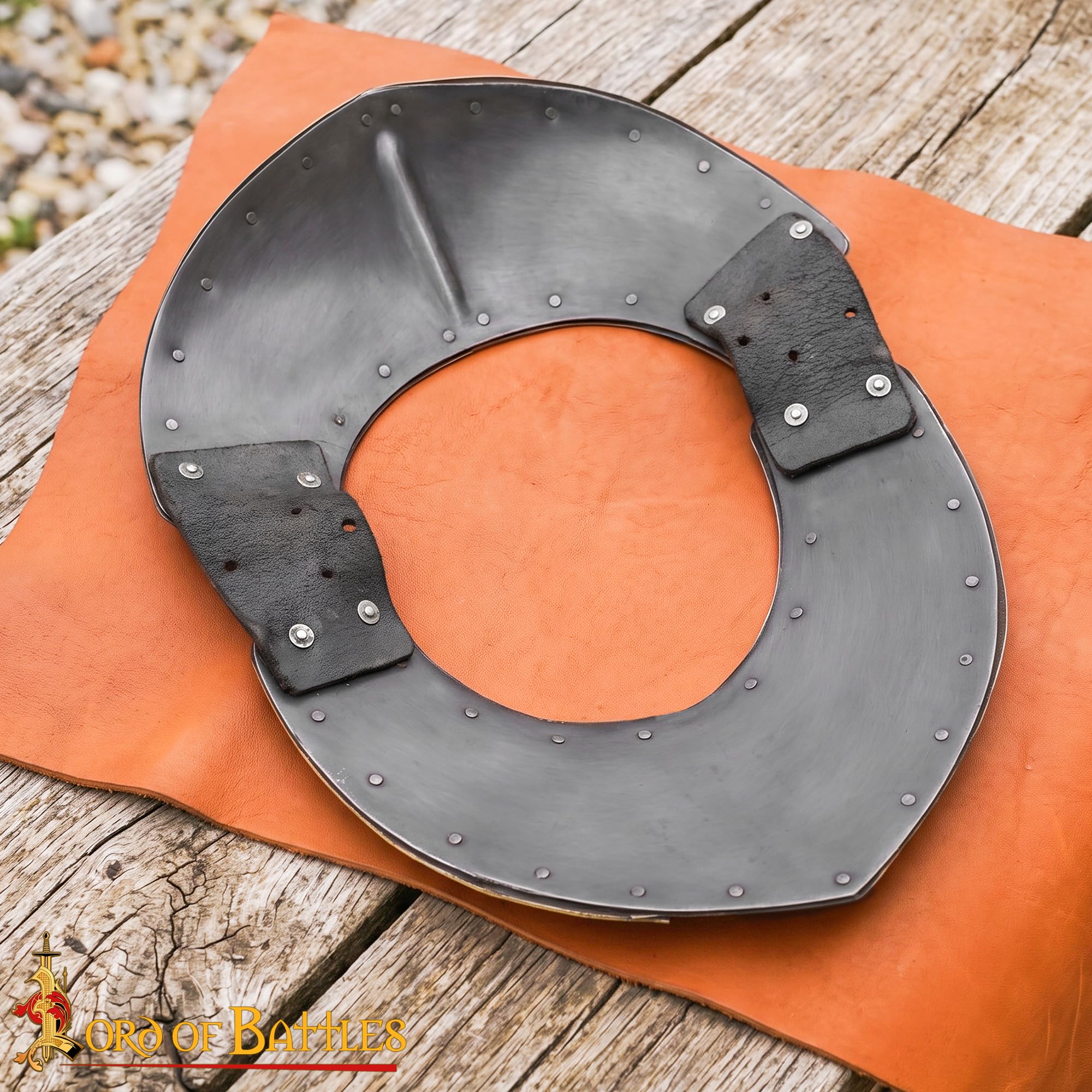 Gorget medievale in acciaio calibro 16, calibro 18, protezione funzionale per il collo, per rievocazioni storiche