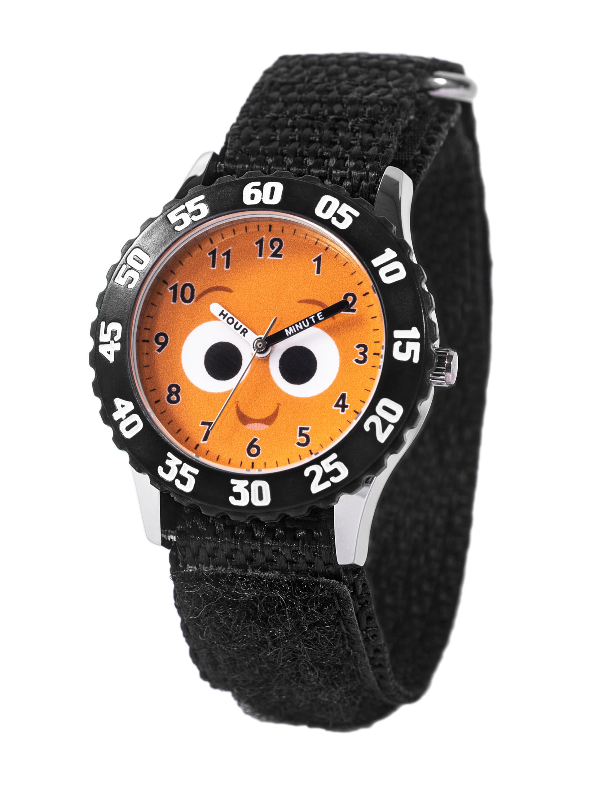 Disney Pixar Finding Nemo Orologio per bambini dai 3 ai 7 anni - con quadrante con personaggi Nemo - Ottimo regalo per ragazzi - Quadrante di facile lettura, lunetta nera e cinturino in nylon nero