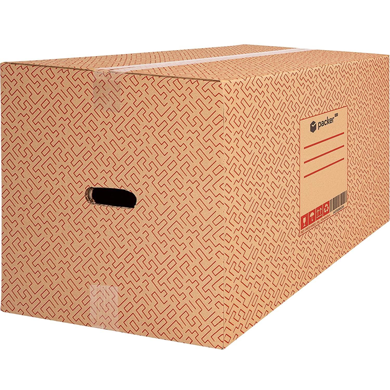 Packer PRO Cajas Carton para Mudanzas y Almacenaje Resistentes con Asas, Rojas (60x40x40cm)