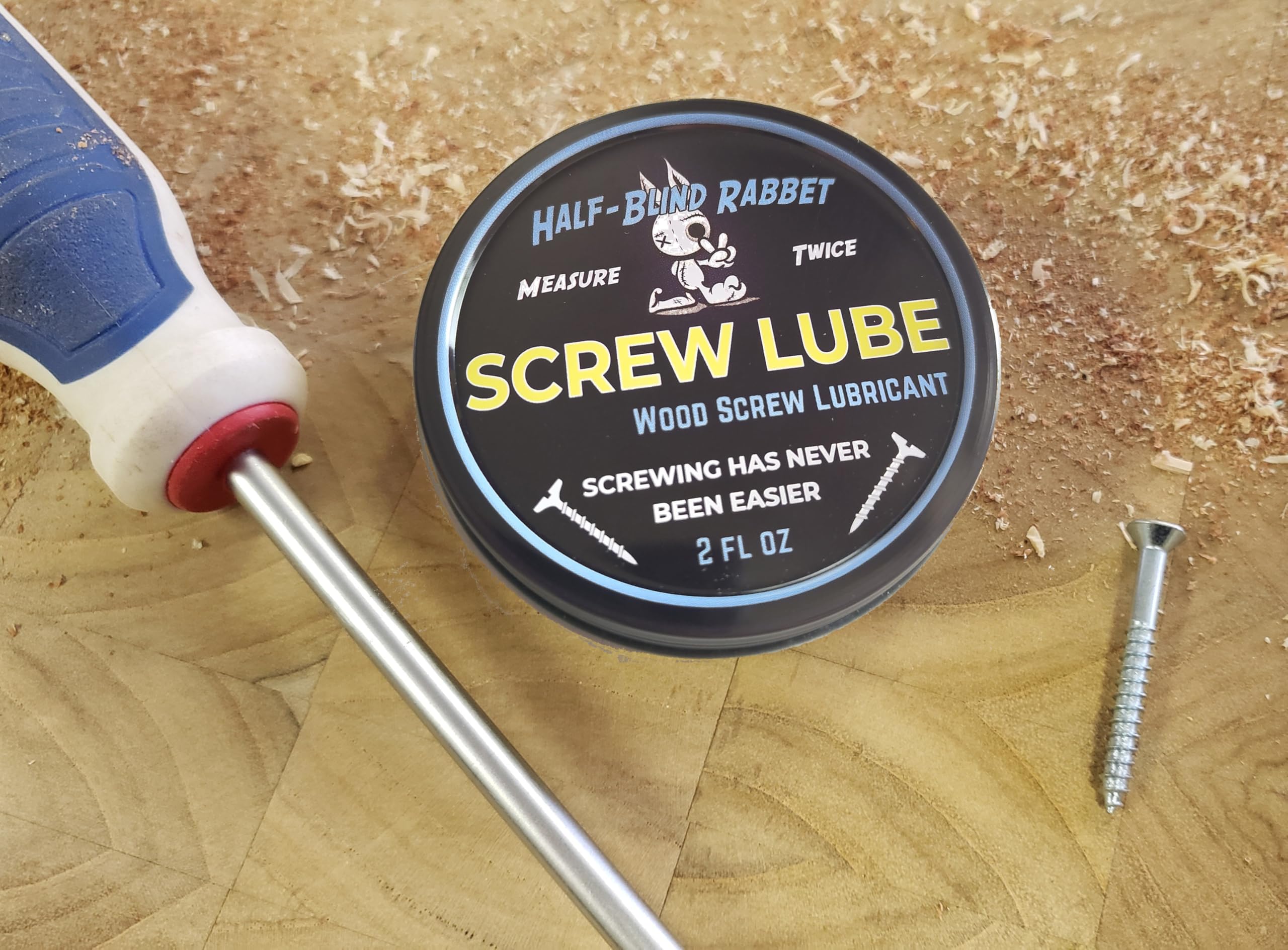 Screw Lube 2 Ounce Wood Screw Lubricant Made in The USA Half-Blind Rabbet  Veteran Owned: Amazon.com: Industrial & Scientific
