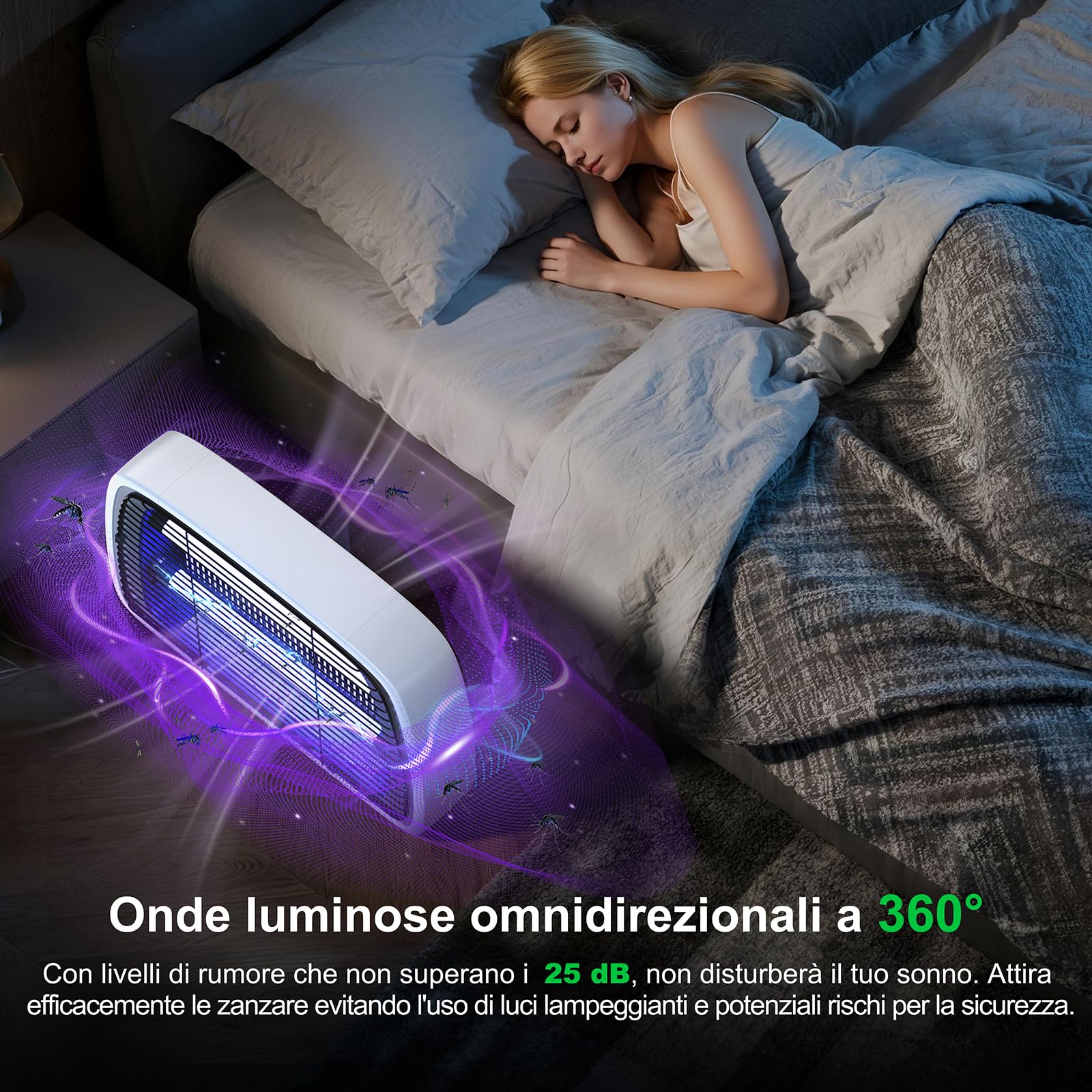 Lampada Antizanzare, 4200V E 2 Tubi LED 20W, Silenziosa E Sicura Con Sistema Antizanzare Elettrico, Ideale Con Effetto Repellente Zanzare Per Uso Interno Ed Esterno