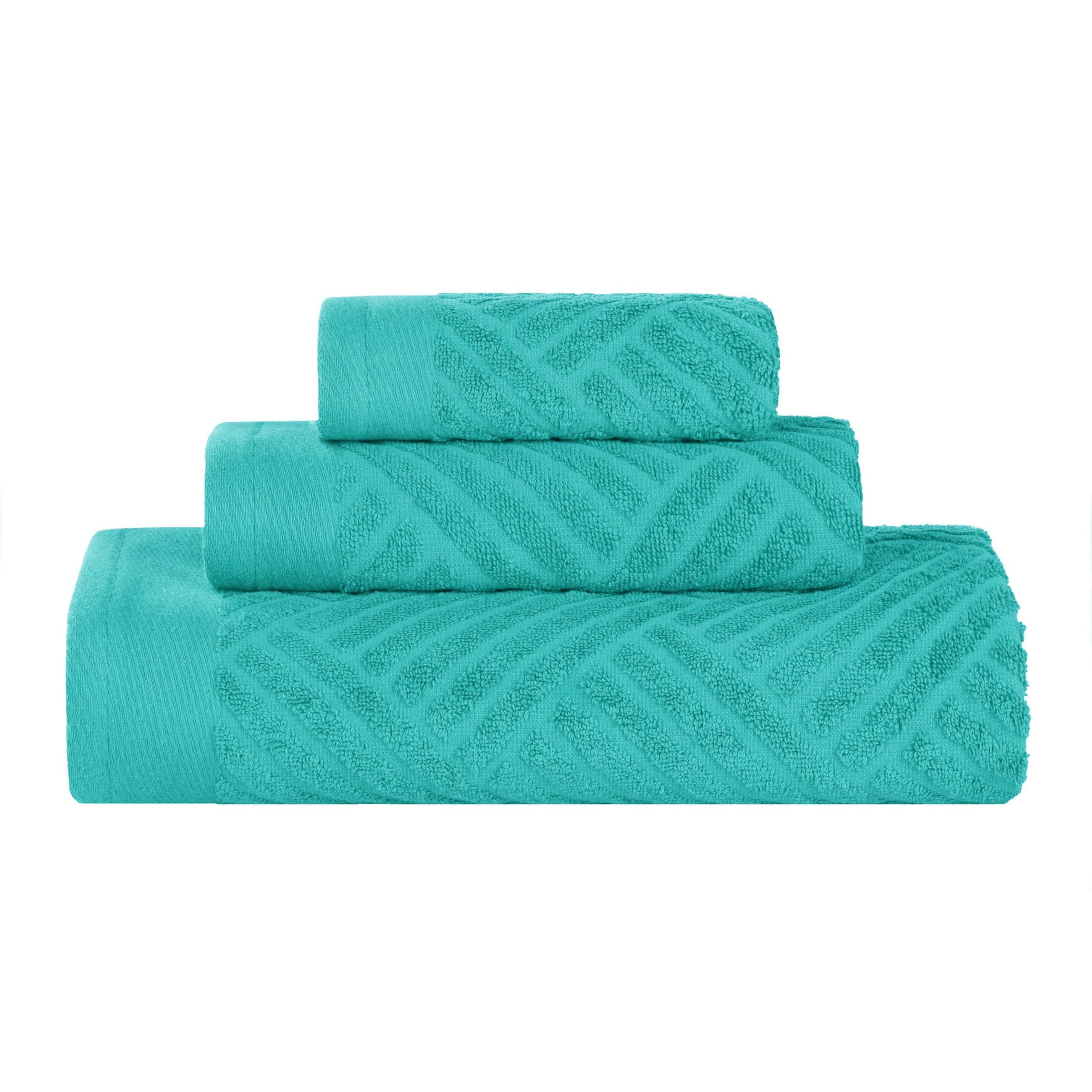 Superior Basketweave Egyptian Cotton 3 Piece Towel Set, Highly Absorbent, Shower, Spa Basics, Home Essentials, Jacquard Towels, Includes 1 Bath Towel,