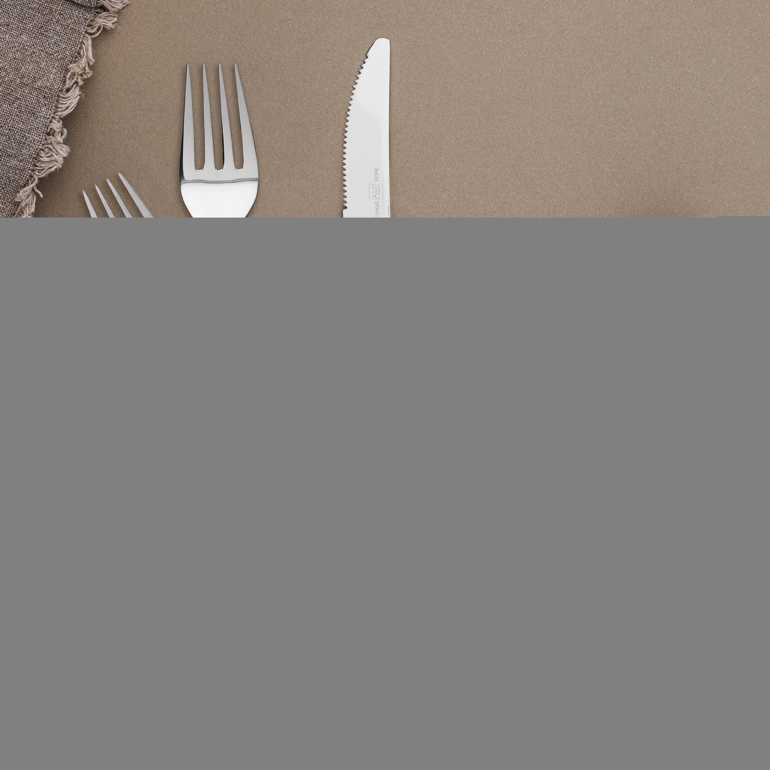 JAY - 16080524 - Juego de Cubiertos para 6 Personas, Pack 24, Acero Inoxidable 18/10, Serie Ópalo, Grosor 4 mm, Cuchara, Tenedor, Cuchillo y Cucharilla Aptos para Lavavajillas, Plateado