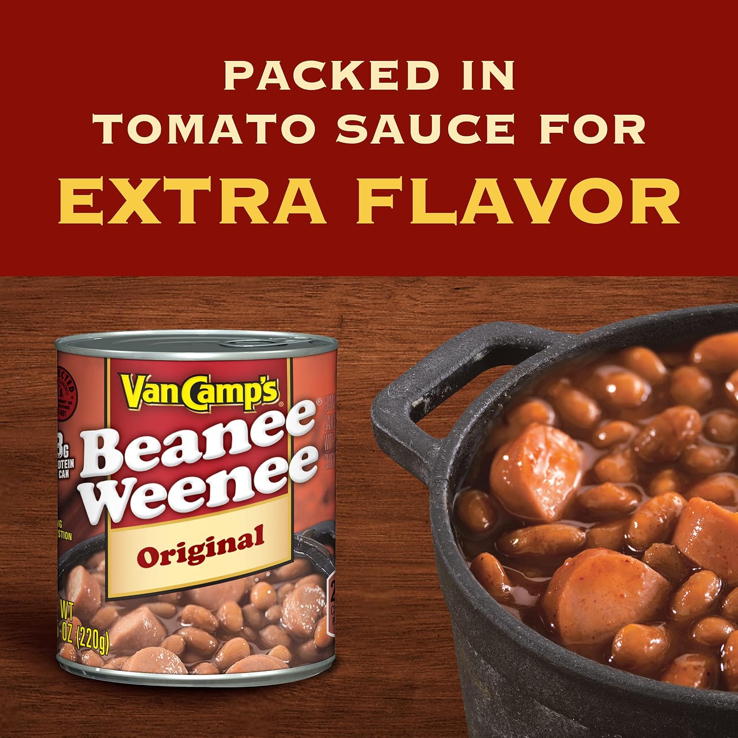 Van Camp's Original Beanee Weenee, Canned Food, 7.75 OZ