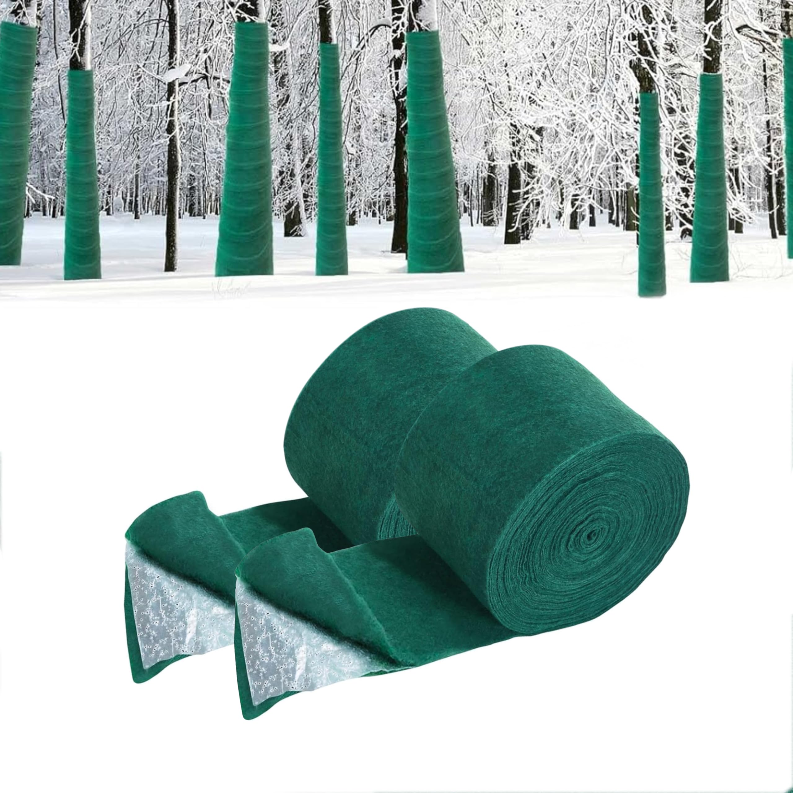 Xinjiuding 2 Pack Tree Protector Wraps - Total 98.5 Foot Cold-Proof Tree Trunk Tape Wrap Plants Freeze Protection Bandage Wrap Guard for Warm-Keeping & Moisturizing