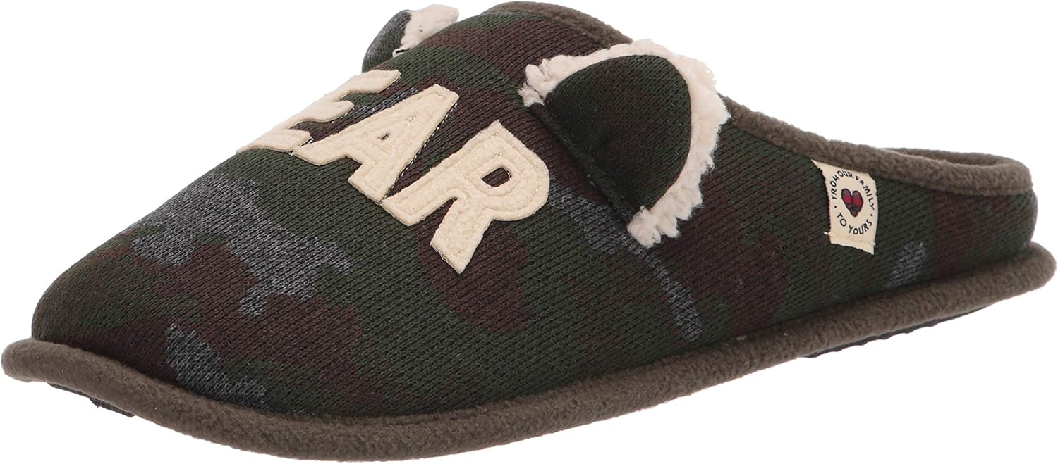 Dearfoams womens Lil Bear Adult Clog Slipper, Camouflage, Large US