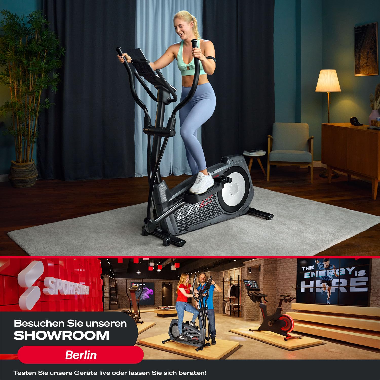 Sportstech CX2 Crosstrainer mit Stromgenerator Interaktive Video-Events Multiplayer-App