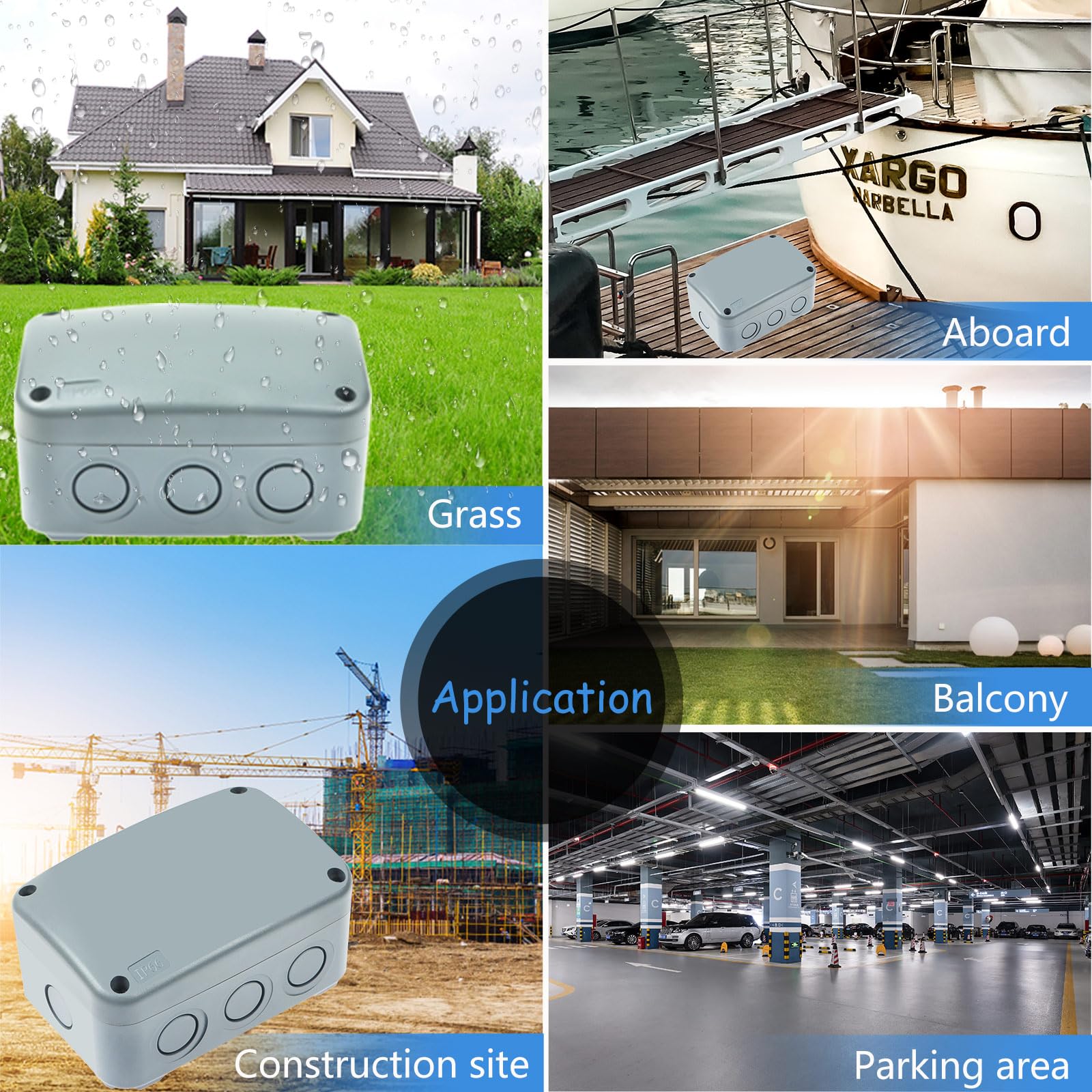 Outdoor Junction Box, IP66 Waterproof Electrical Project ABS Plastic Boxes — Amazon image 8