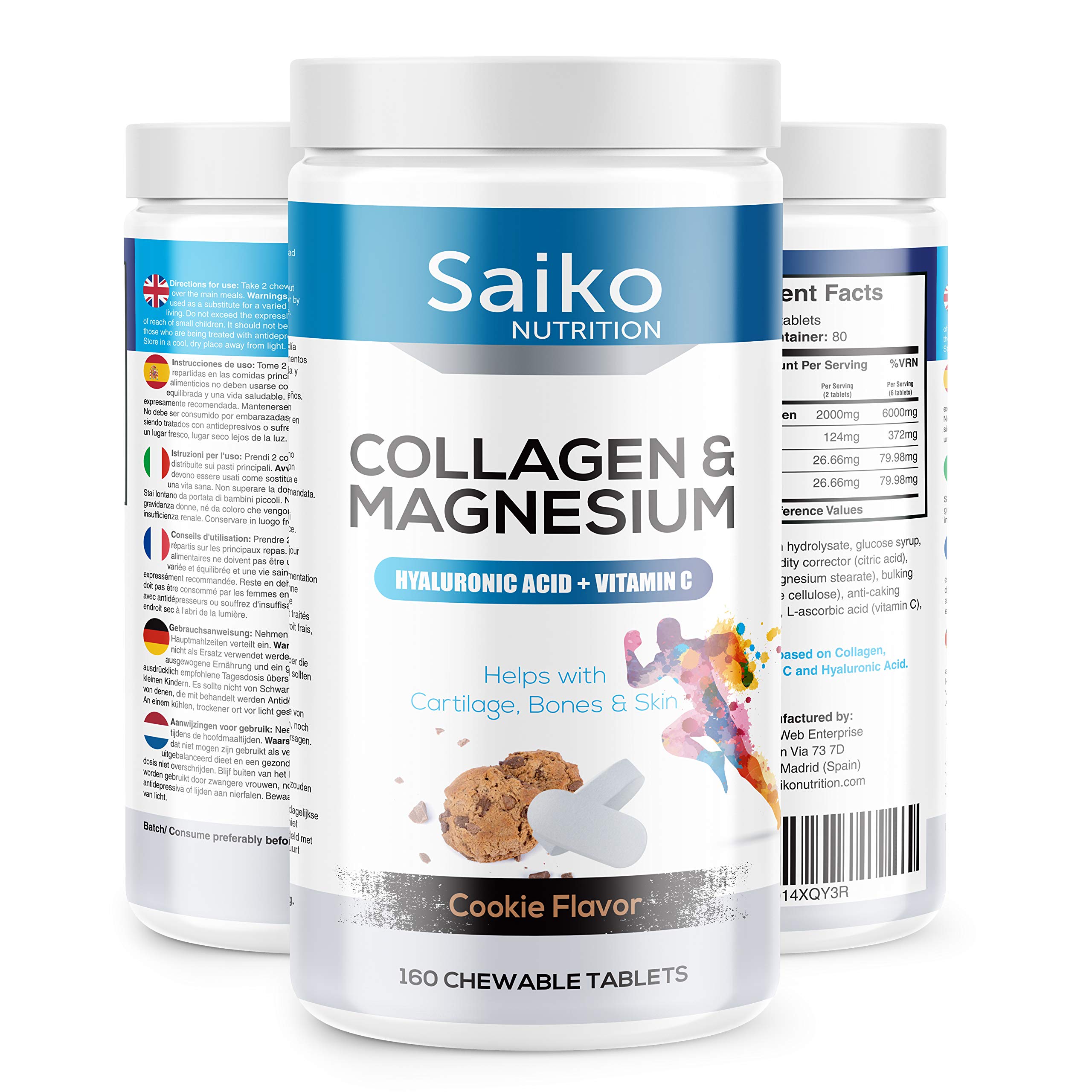 Collagen Magnesium Supplement with Vitamin C and Hyaluronic Acid, Hair