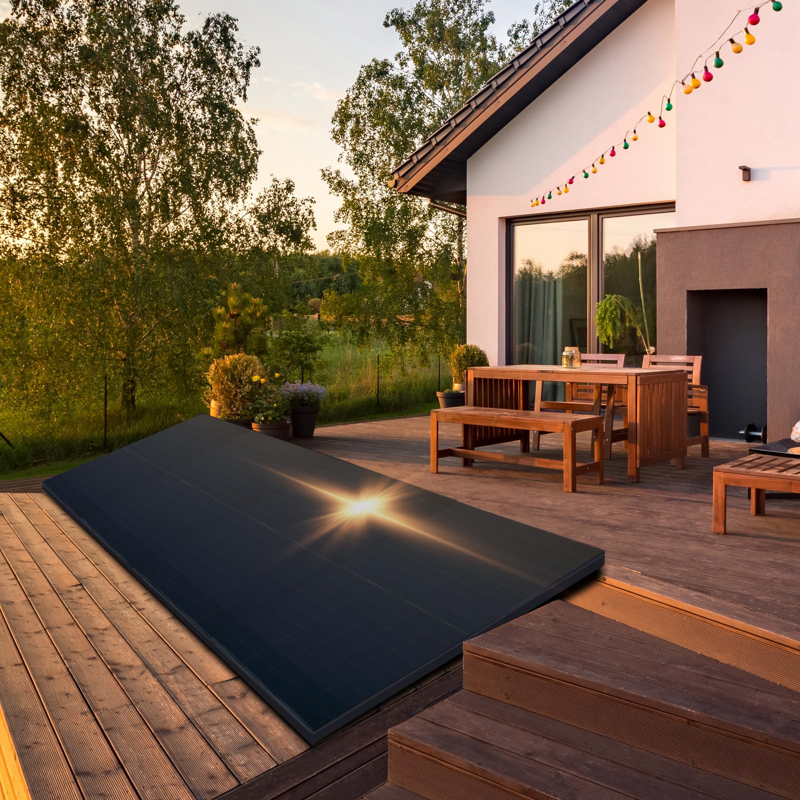 SUNNIVA® 920W Balkonkraftwerk BIFAZIAL FULLBLACK komplett Steckdose TSUN 800W Wechselrichter, PV Solaranlage, 2x 460W Glas-Glas Solarmodule, inkl. 5m Kabel, Bluetooth WIFI, Komplettset
