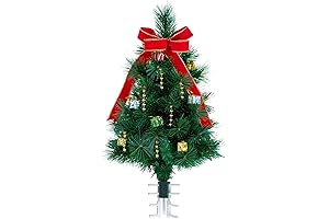 Sympathy Silks Artificial Christmas Cemetery Vase Tree With Beads and Presents