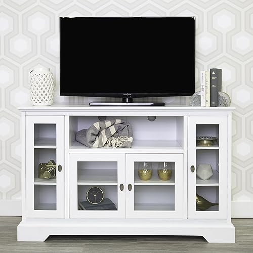 We Furniture 58 Wood Highboy Fireplace Media Tv Stand Console we furniture 58 wood highboy fireplace media tv stand console