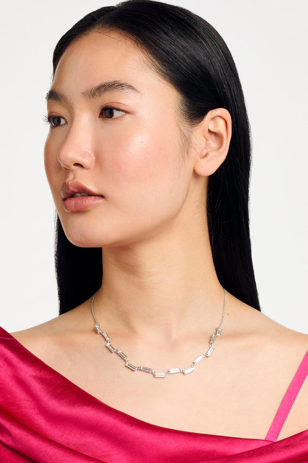 Ted Baker London Crysely Crystal Baguette Step Necklace for Women (Silver/Crystal) - Image 3