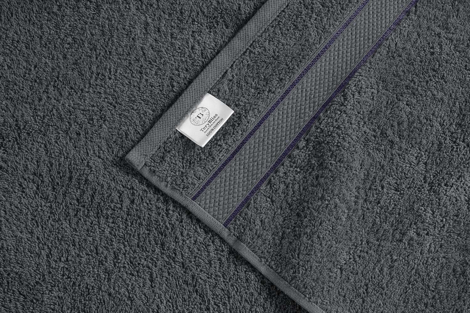 Large Bath Towels, 100% Cotton Bath Towels for Bathroom, Extra Large Bathroom Shower Towels, Lighter Weight, Quicker to Dry, Super Absorbent, Bathroom Towels (Pack of 4, Charcoal Grey)