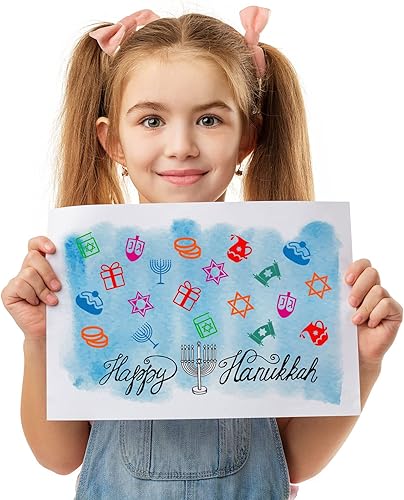 Miniatura 5 de 50 sellos de Janucá de Janucá, rellenos de piñata, sellos de Hanukkah multicolor para difundir la alegría navideña, regalos de fiesta de Hanukkah