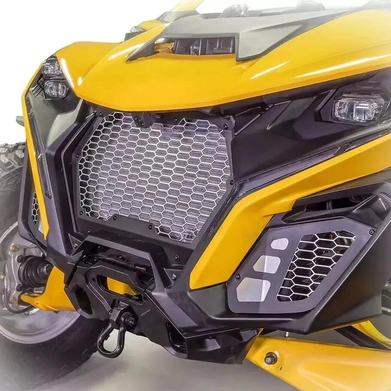 Osłona Siatkowa Przedniego Zderzaka Motocykla, Kratka Przedniego Zderzaka ze Stopu Aluminium, Siatka Grilla Wkładka Zamiennik dla Maverick R 2024-później