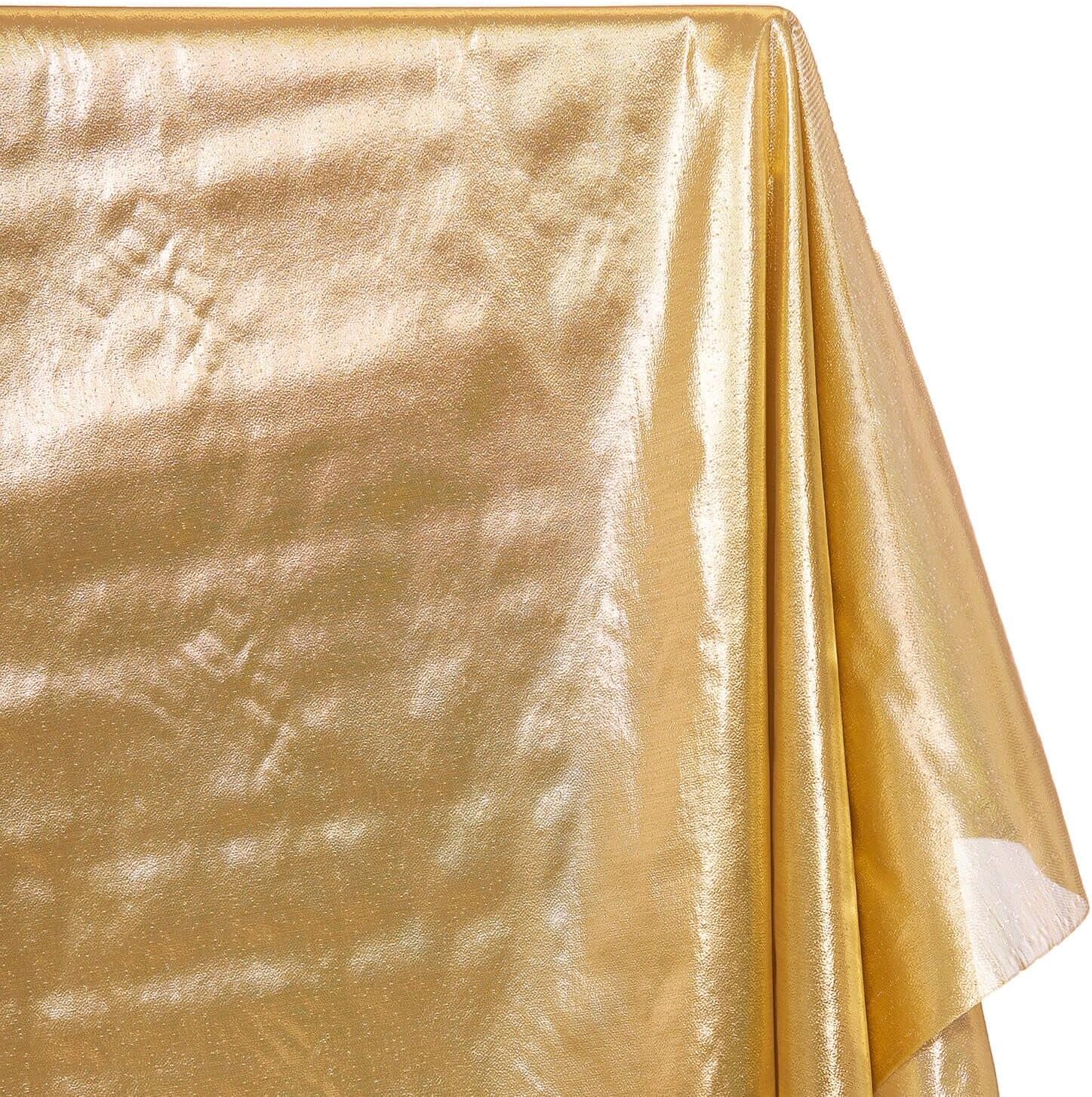Tissue Lame Fabric Shiny 44'' Wide Craft Decoration Costume Design by The Yard (5 Yards, Gold)