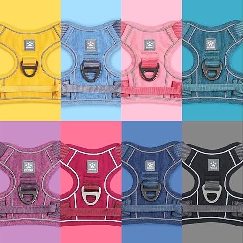Miniatura 8 de Pawaii Arnés para perros pequeños, arnés para perro con etiqueta de identificación para mascotas, arnés para perro sin estrangulamiento, chaleco