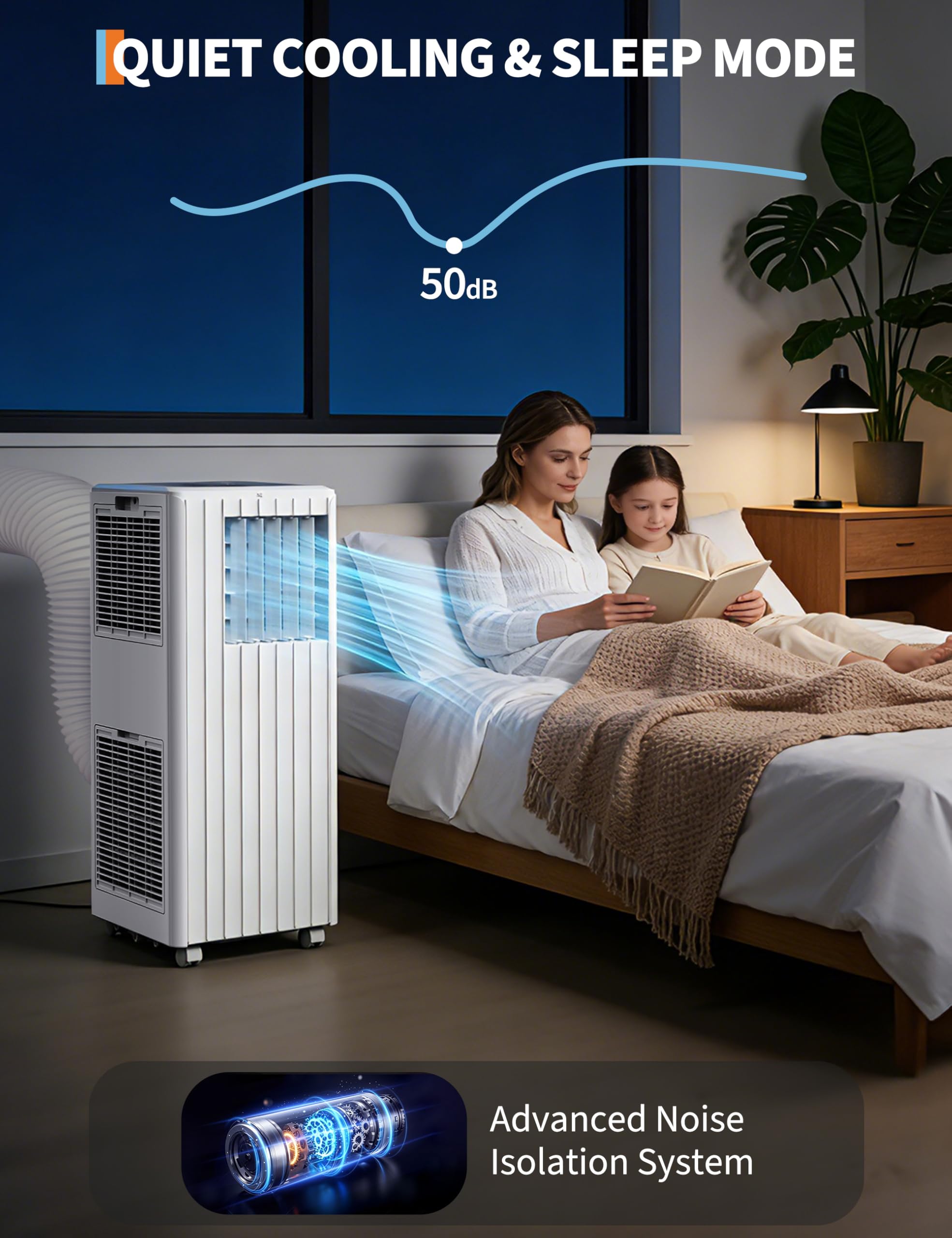 Garvee 8000 BTU Przenośny klimatyzator, kompletny zestaw okienny i pilot zdalnego sterowania w zestawie - Łatwa instalacja, chłodzi 350 metrów kwadratowych Ft Rooms, 24-godzinny timer, tryb uśpienia
