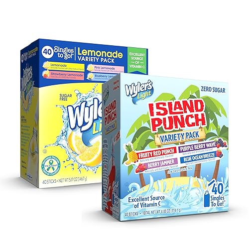 Miniatura 8 de Wylers Light Paquetes individuales de polvo mezcla de bebida de agua 96 porciones individuales Paquete de 12