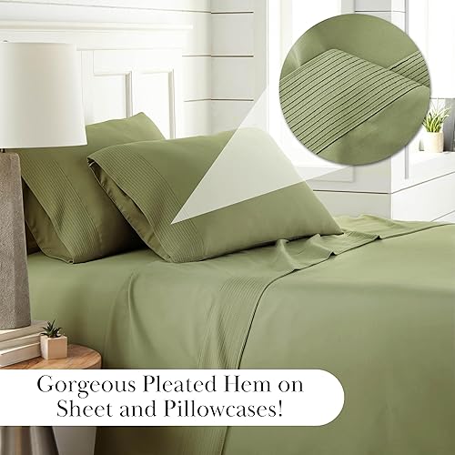 Miniatura 8 de Southshore Fine Living, Inc. Juego de sábanas de 4 piezas tamaño King, bolsillo extra profundo de 21 pulgadas con 2 fundas de almohada, calidad de