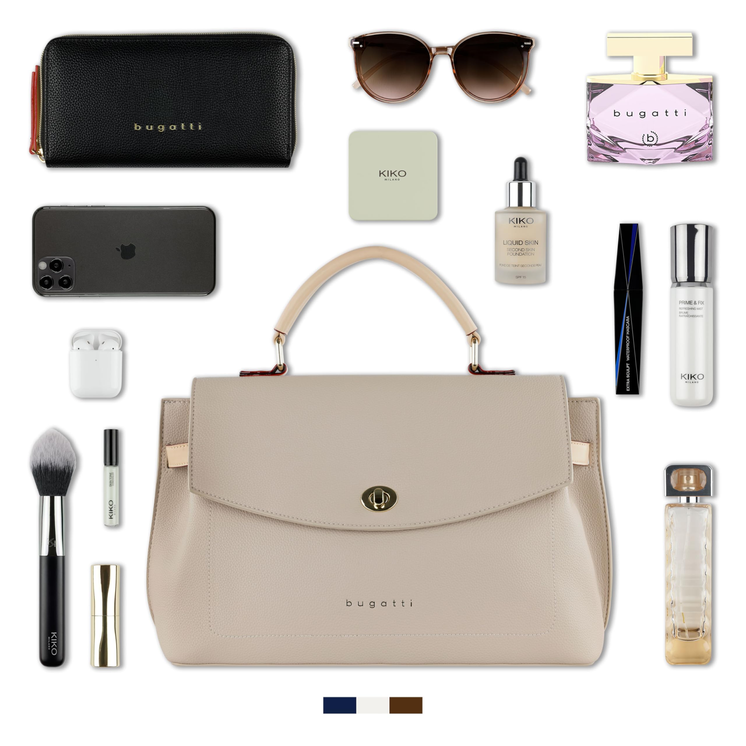 bugatti Ella – Bolso urbano de piel sintética para mujer, bolso de mano y bandolera