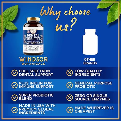 Miniatura 5 de Probióticos orales para dientes y encías  3BN CFU Paracasei, Salivarius K12 Pro B, probióticos dentales de inulina para tratamiento de mal aliento,