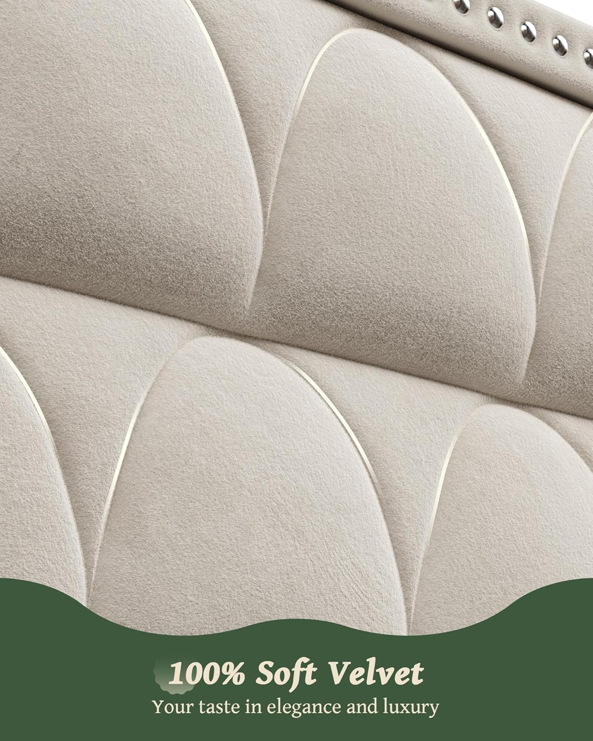 Queen Size Bed Frame with 56" Headboard - 1000LBS Capacity Support, Velvet Upholstered Wingback Platform Bed Frame, Noise Free, Sturdy Wooden Slat Support