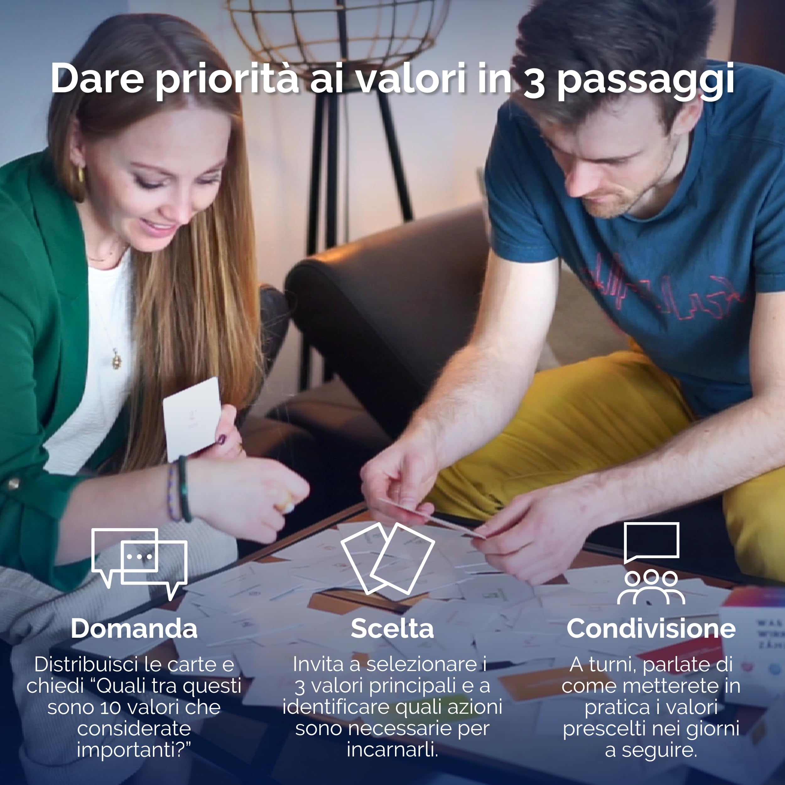 “Ciò Che Conta Davvero!” Carte di metaFox Sui valori – 80 Carte da Coaching per laboratori, terapia, Auto-riflessione e Leadership, Con supporto al dialogo, Team Building e affermazioni