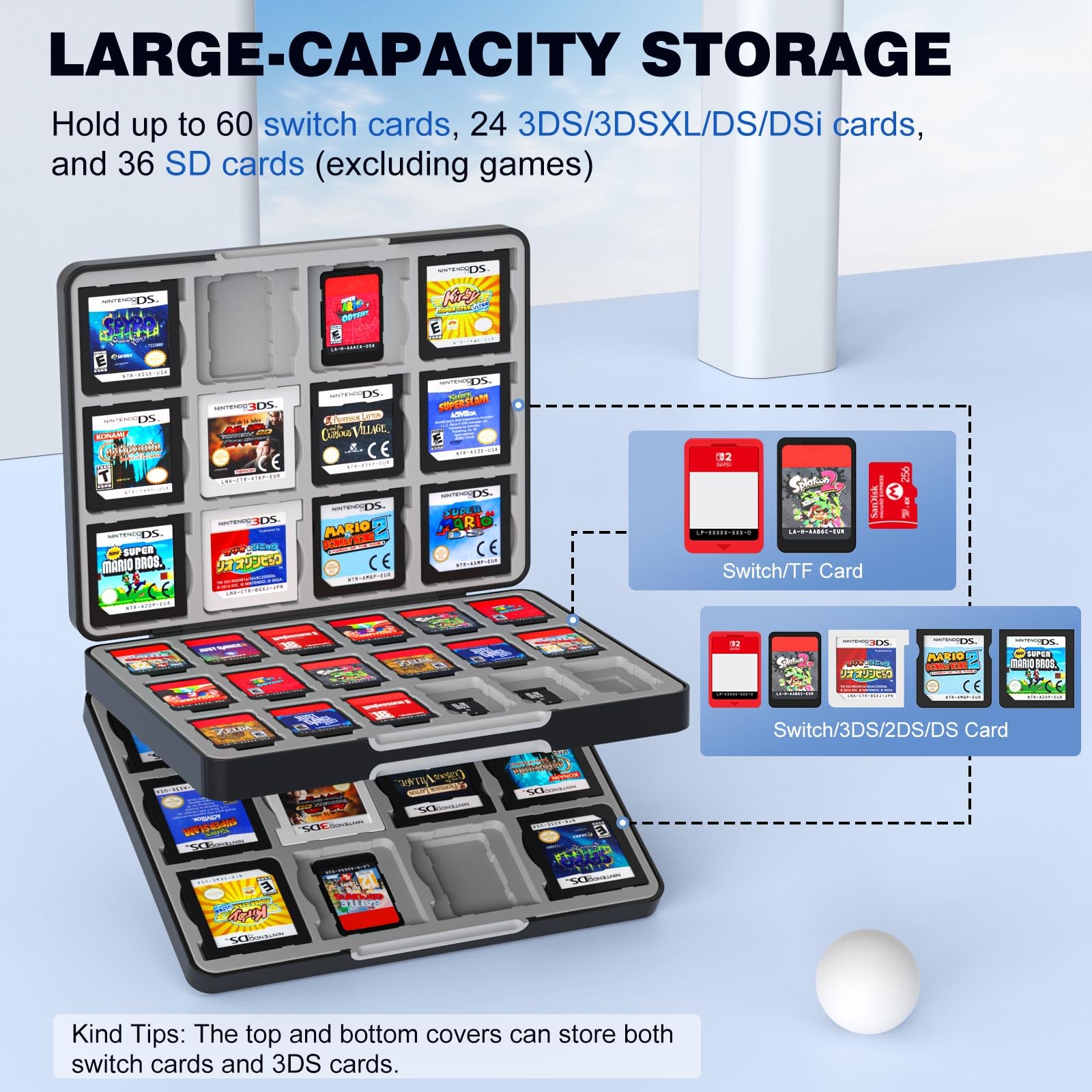 MoKo 60 Slots Game Card Case for Nintendo Switch/Switch OLED/3DS