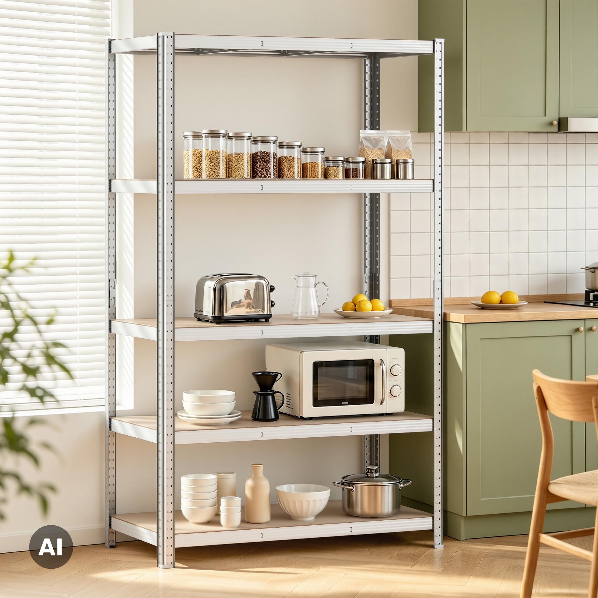 Wiltec Regał magazynowy cynkowany 180x90x40cm ze stali z 5 półkami do maks. obciążenia 875kg