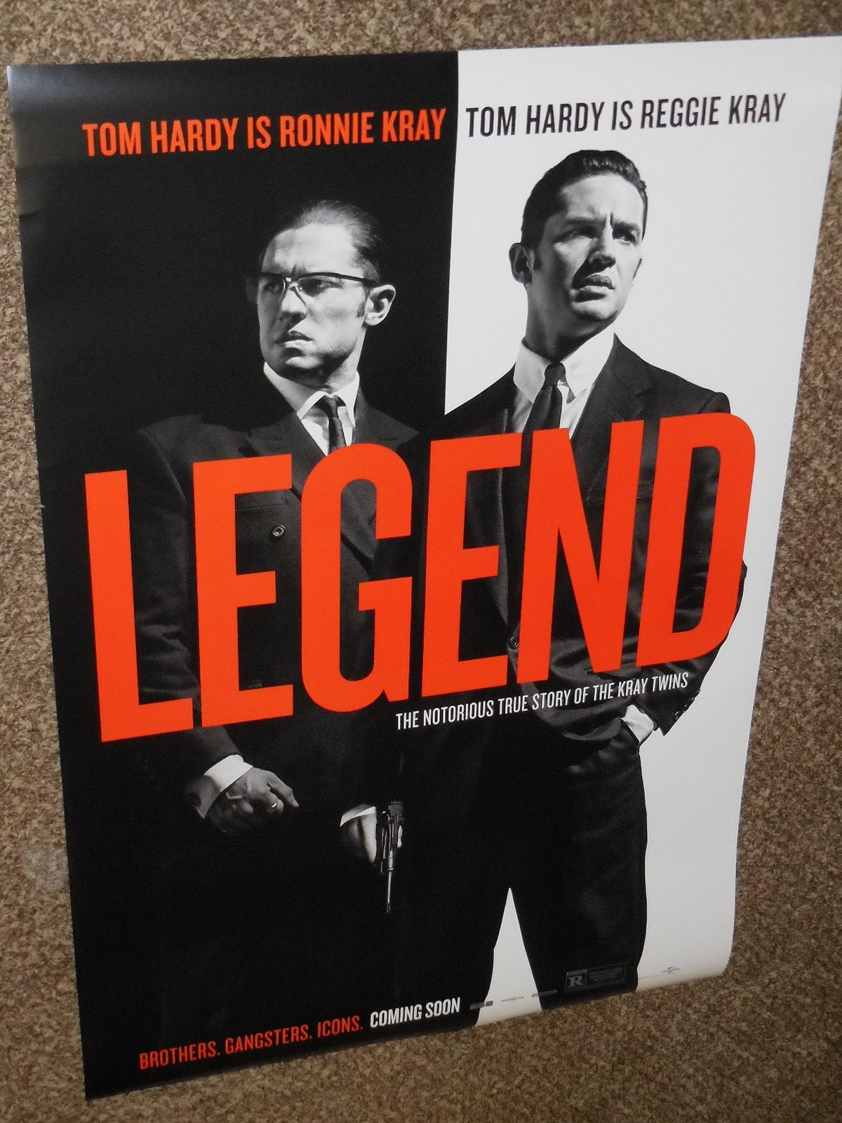 Legend - Tom Hardy- Kray Twins- 27x40 Original D/S Movie Poster