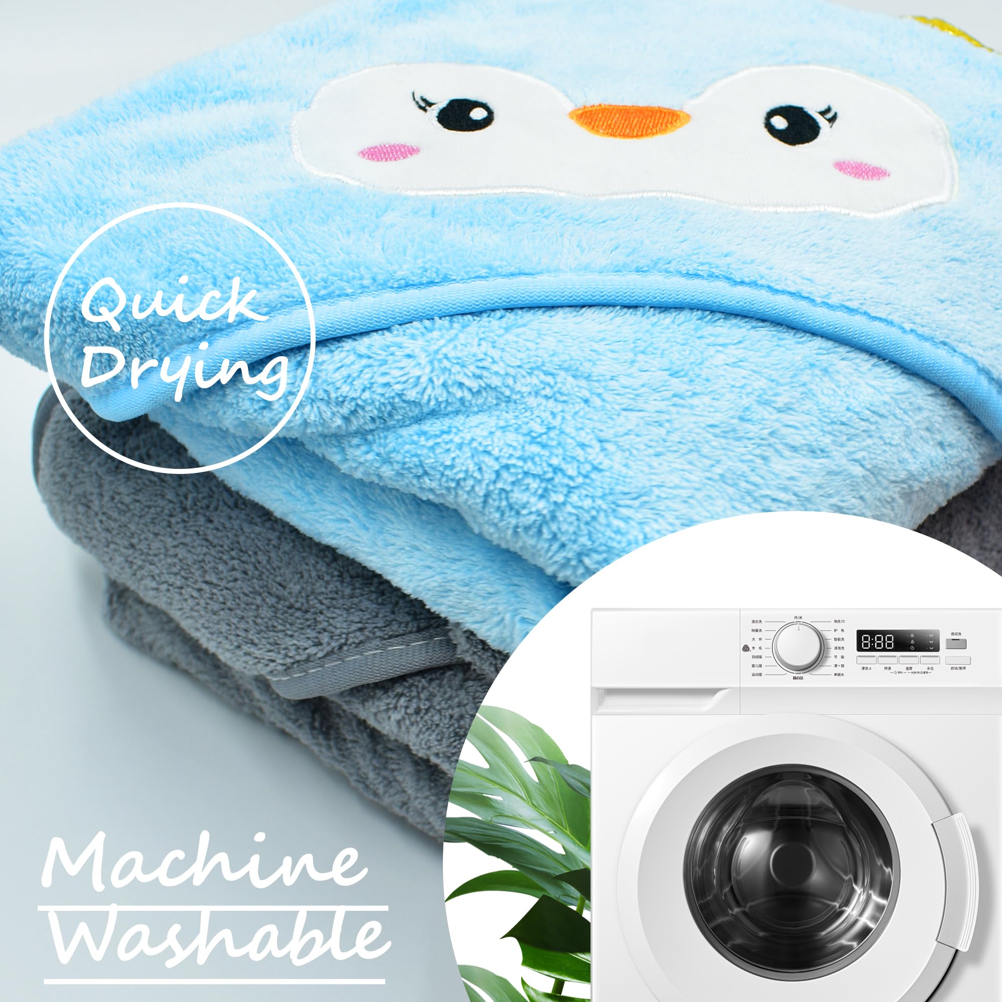 2 Pièces Cape et Serviette de Bain Bébé 80x80cm - Sortie de Bain Naissance - Cadeau Fille