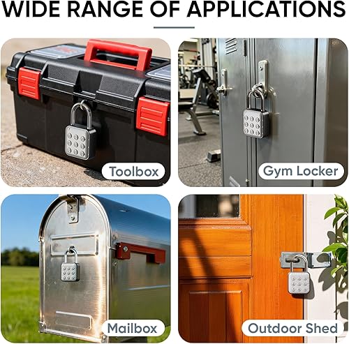 Miniatura 6 de Cerradura de combinación, cerradura de combinación para casillero, cerradura de casillero y cerradura de casillero de gimnasio, alta seguridad,