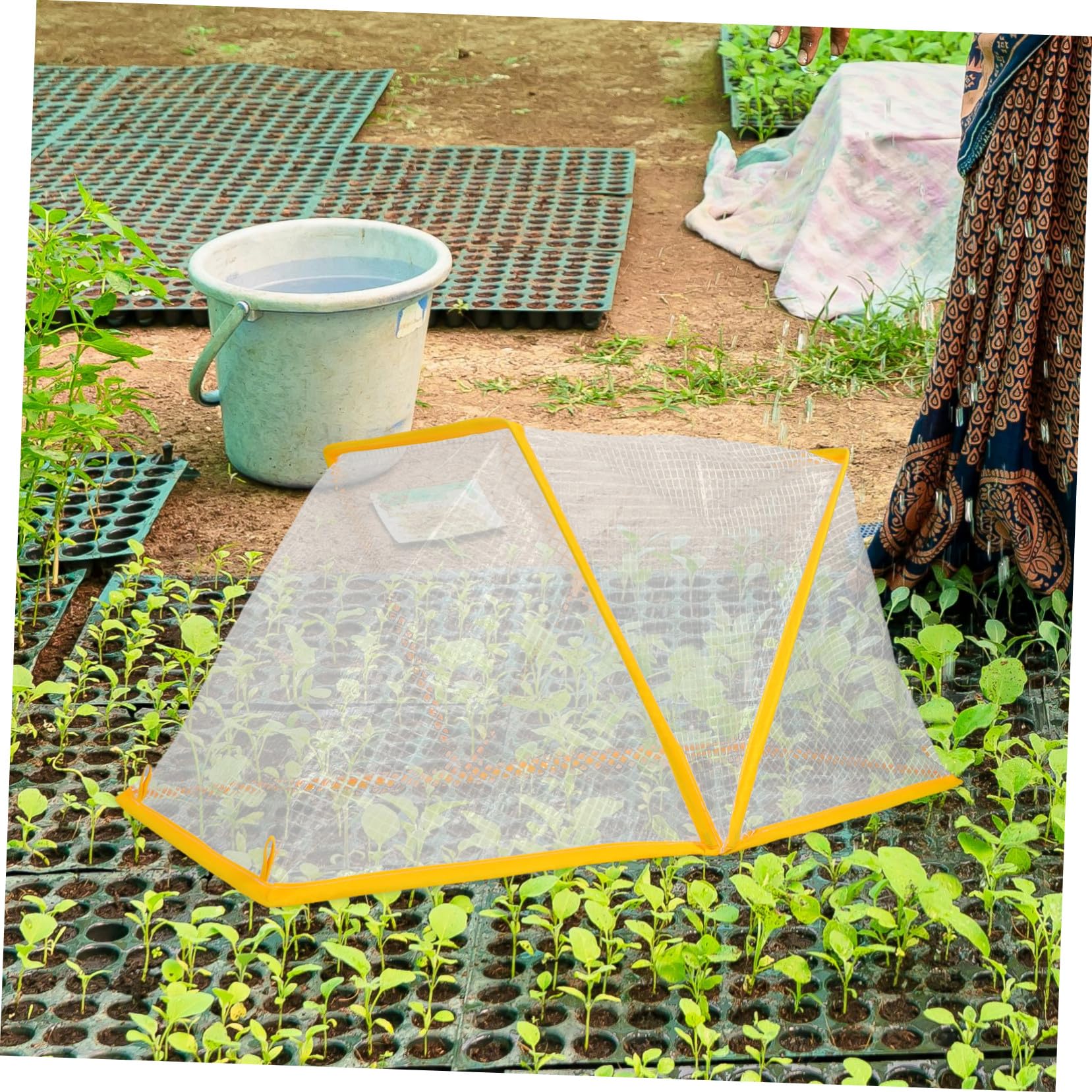 Abaodam Copertura Pieghevole per Aiuole Rialzate Protezione Invernale per Piante Ortaggi e Frutta Serra Isolante Resistente al per Giardinaggio Allaperto