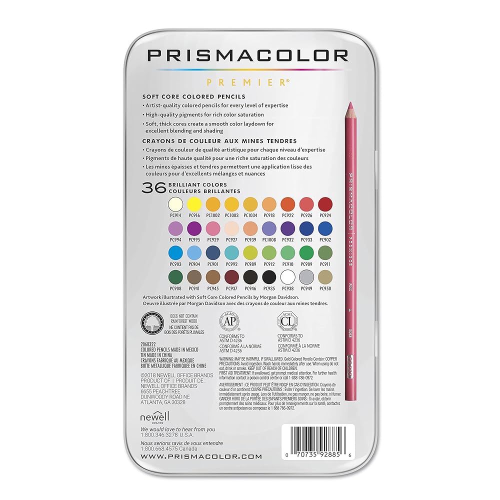 Amazon | SANFORD Prismacolor 36色鉛筆セット 金属製ブリキ