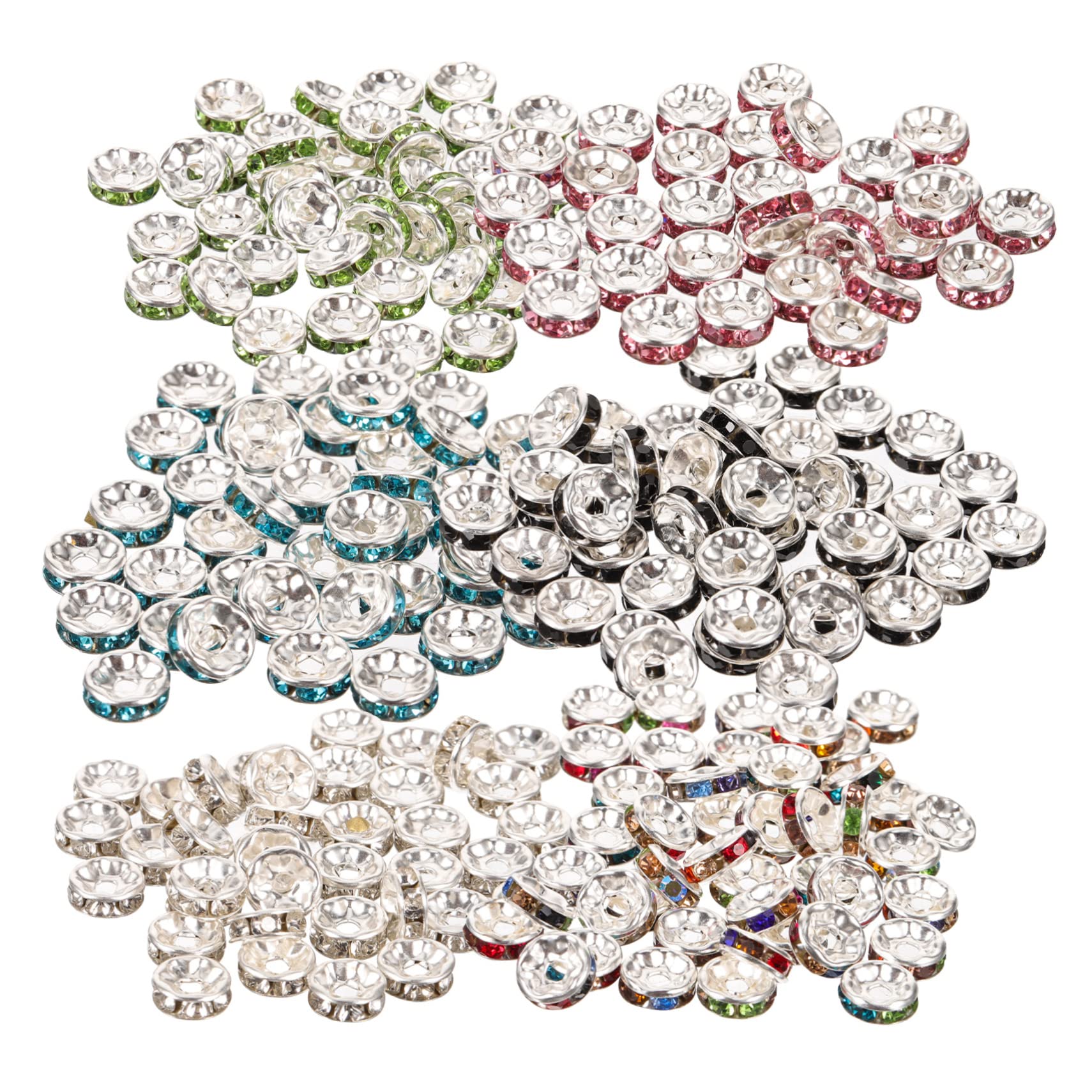 SHINEOFI 900pezzi Perline Spacer Ruota Colorate Per Creazioni Bigiotteria Fai Da Te Ciondoli Per Collane e Braccialetti Facili Da Usare e Leggeri