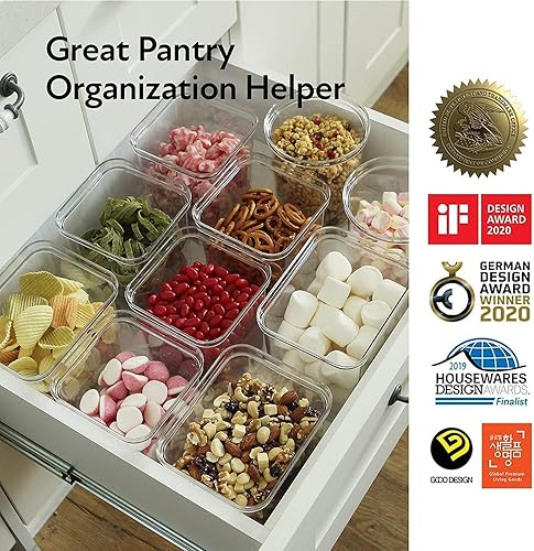 Miniatura 6 de Neoflam Recipiente hermético de almacenamiento de alimentos con sello inteligente (juego de 8)  Diseño modular, apilable y encajable  (tapa