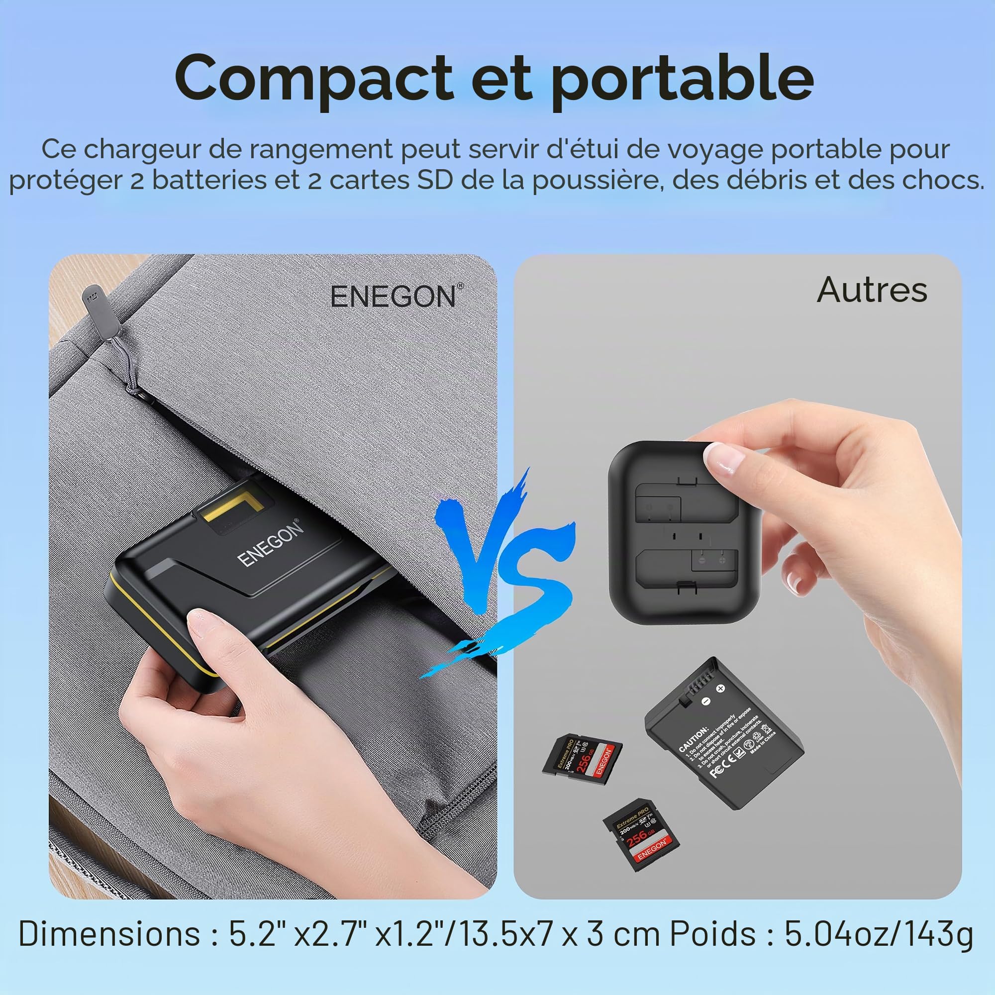 ENEGON NP-BX1 Batterie (2 X 1380mAh) + Chargeur LCD avec Stockage (SD) pour Sony NP-BX1 et ZV-1/ZV-1 II, DSC-RX100, DSC-RX100 VII/VI/V/IV/III/II/VA (M7-M2), HDR-CX405, FDR-X3000, HX300