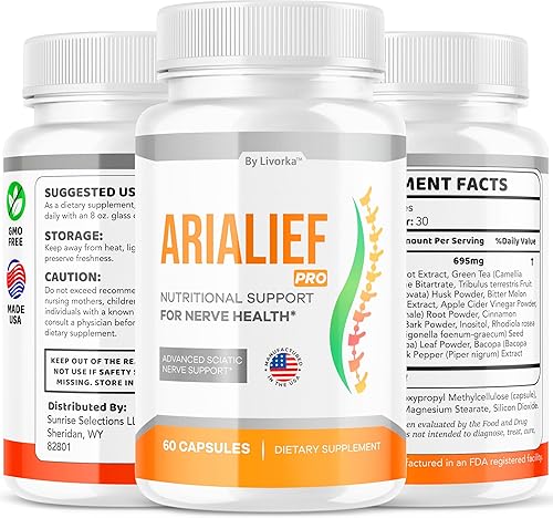 Miniatura 7 de LIVORKA Paquete de 5 cápsulas Arialief para ciática, apoyo nutricional de Arialeaf para la salud nerviosa, ciática de palma Arialeaf Primepalm,