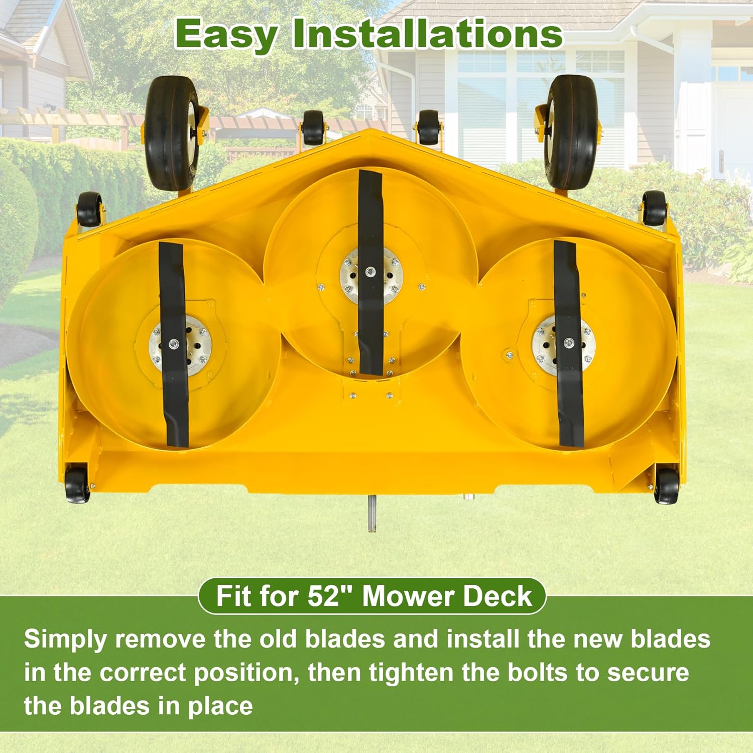 superbobi 04771200 Lawn Mower Blades Replacement for ARIENS IKON X, XL, XD & Edge, Gravely ZT X & XL Series, Fit for 52" Deck Zero Turn Mower Blades Replace 00450300 70716200, 3-Pack